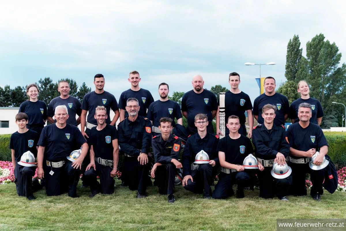 Foto 1, 07.07.2023, Landesfeuerwehr-Leistungsbewerbe 2023 - FF-Retz mit 2 Wettkampfgruppen in Leobersdorf