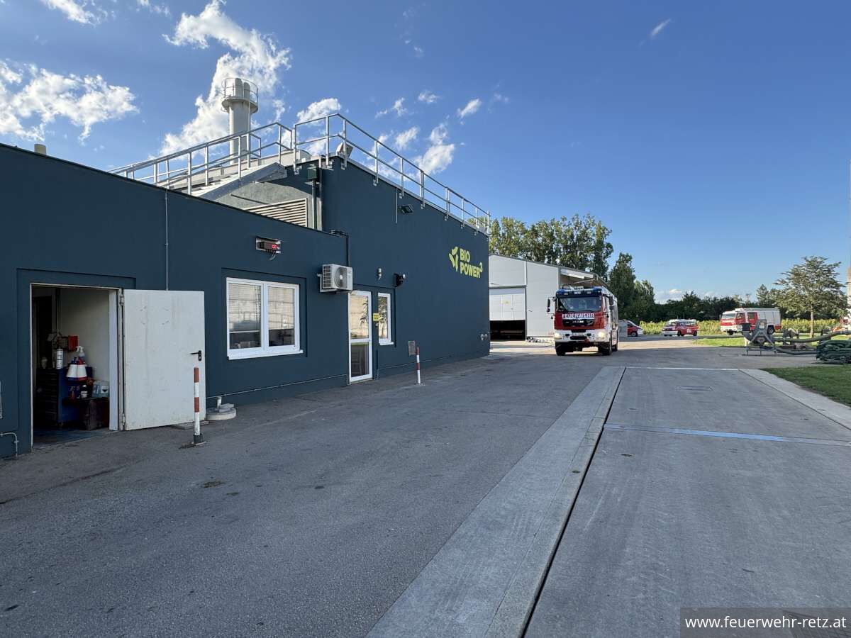 Foto 1, 28.07.2025, Einsatzübung in der Biogasanlage Retz