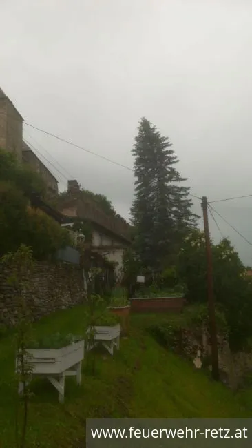 Foto 2, 08.06.2020, Technischer Einsatz - Baum droht auf Haus zu stürzen