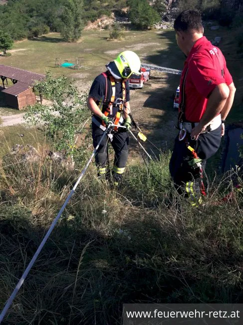 Foto 1, 16.07.2019, Technische Übung im Steinbruch Obernalb