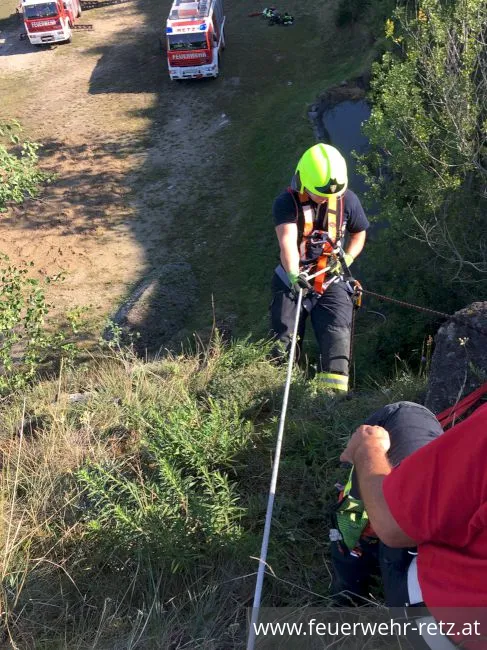 Foto 2, 16.07.2019, Technische Übung im Steinbruch Obernalb