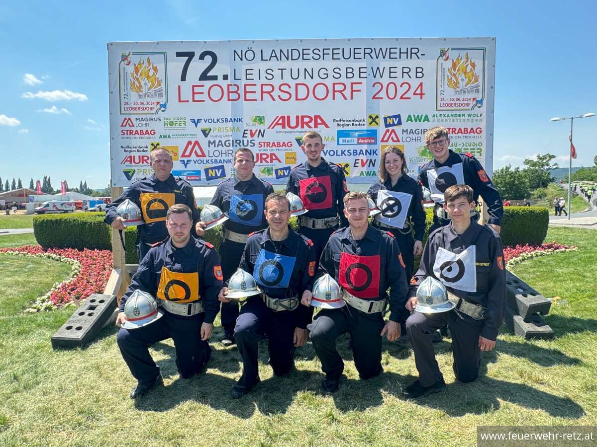 Foto 1, 02.07.2024, FF-Retz erfolgreich beim Landesleistungsbewerb in Leobersdorf Foto 1, 02.07.2024, FF-Retz erfolgreich beim Landesleistungsbewerb in Leobersdorf