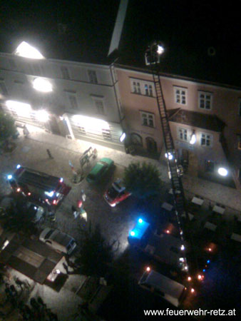 Einsatzgeschehen vom Retzer Rathausturm